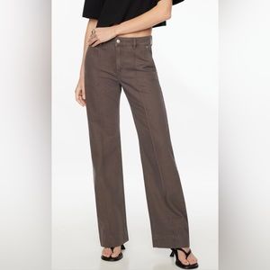brown/grey wide leg jeans